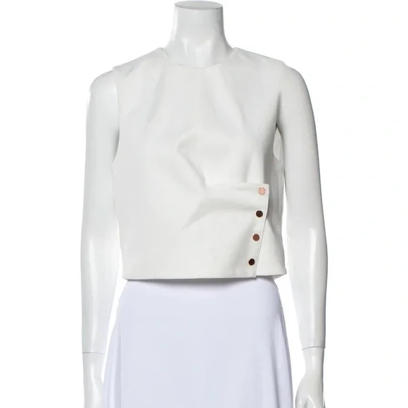 TIBI Crew Neck Sleeveless Crop Top Size: M - Picture 4 of 6